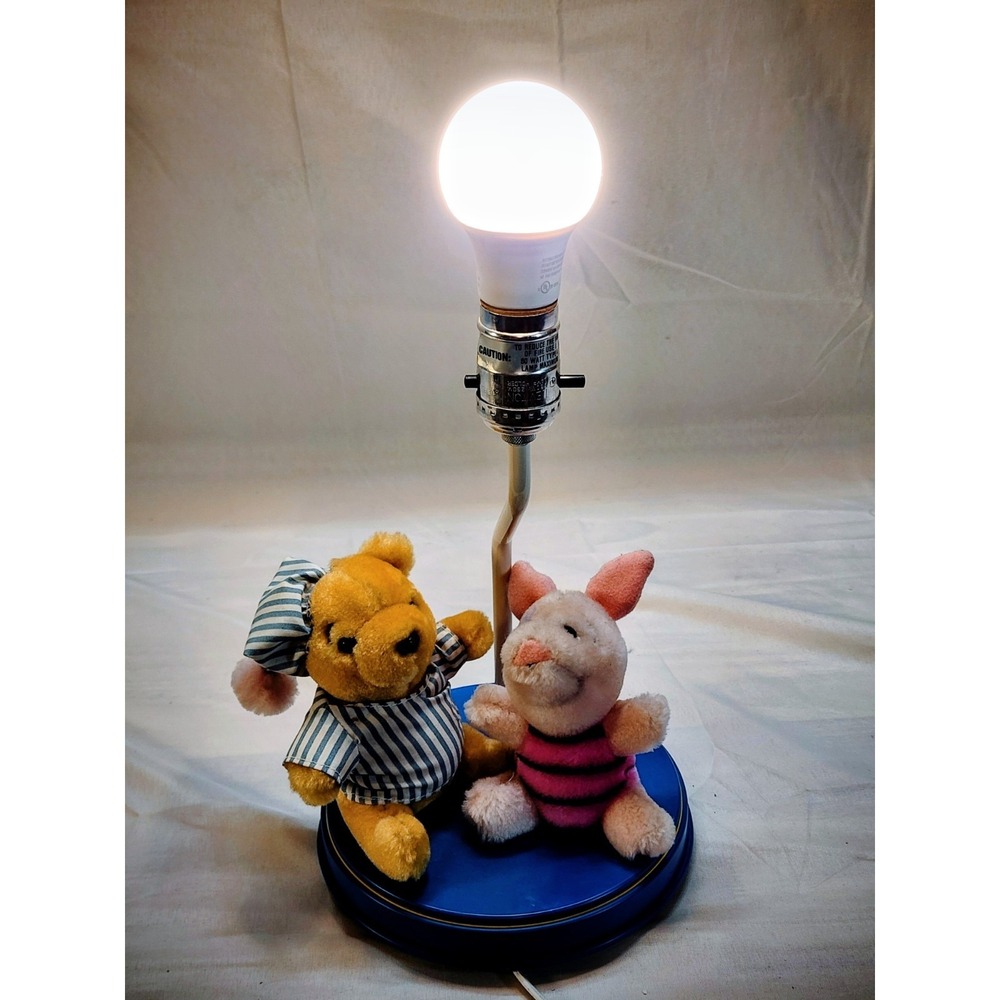 Disney Winnie the Pooh & Piglet Lamp by Dolly Tested And Working! Super Cute